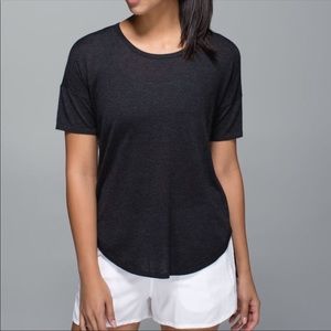 Lululemon Top Tee Shirt Black Womens Daya Knit Tencel Cashmere Size 10
